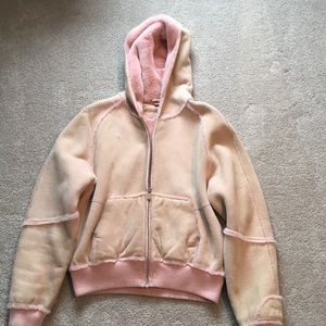 Pink Ugg fur jacket size L